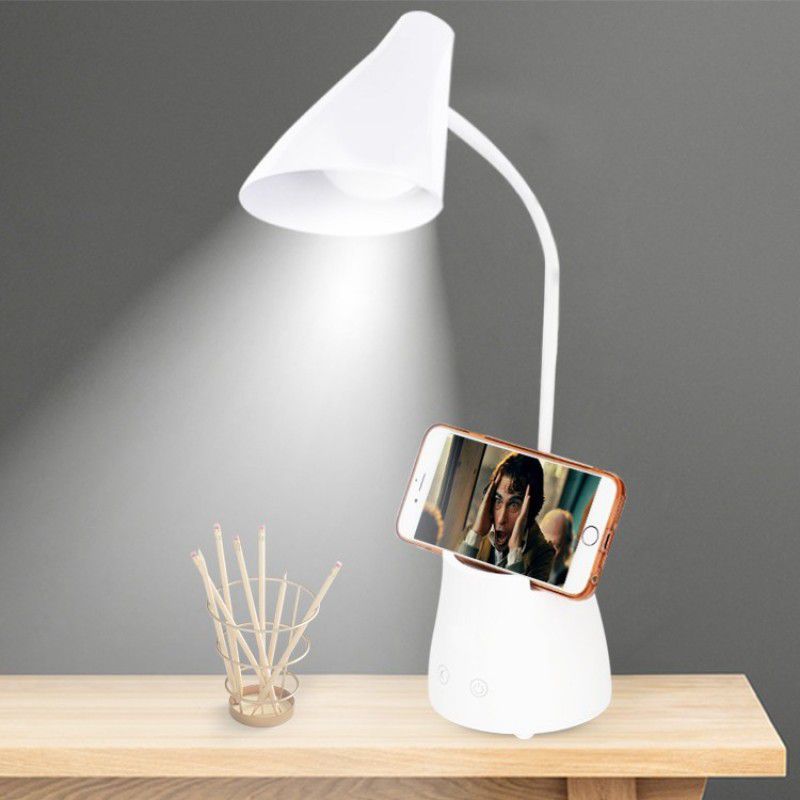 Pick Ur Needs Desk Light with 3 Shades Touch Control Light and Mobile Holder Design Study Lamp  (60 cm, Whiter Cap)