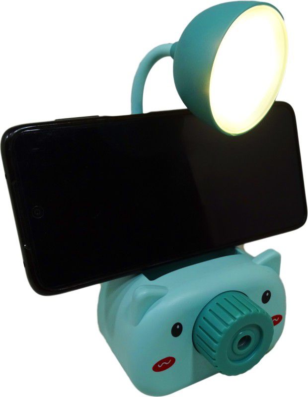 poksi mouse TABLE LAMP AND STUDY LAMP FOR KIDS AND TEENAGERS |mobile stand for kids and adults Study Lamp  (30 cm, blue mouse mobile stand lamp)