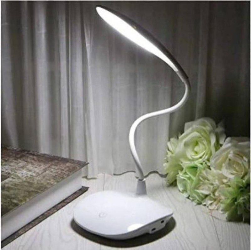 king shine On/Off Switch Desk Lamp Children Student Table Lamps USB Charging Study Lamp  (30 cm, White)