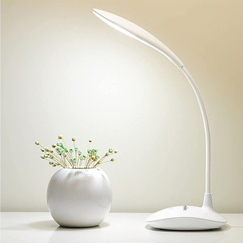 VibeX Digital Touch On/Off Switch Table Lamp -D4 Study Lamp  (31 cm, Pearl White)