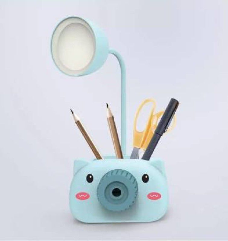 Senkiddpro Multifunctional Camera Style Piggy Desk Table Lamp with Pencil Sharpener Study Lamp  (7.4 cm, Multicolor)