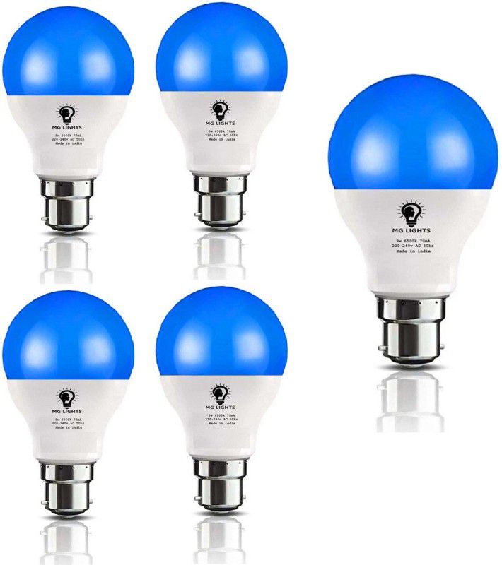 9 W Arbitrary B22 LED Bulb  (Blue, Pack of 5)