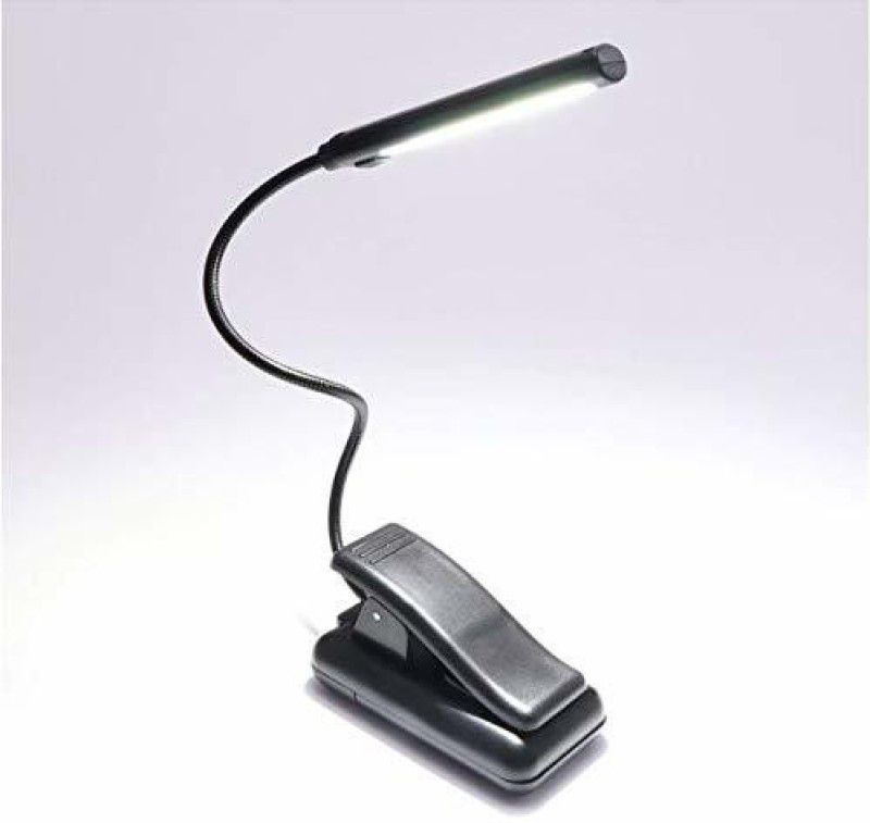 SAJAG Clip On COB LED Book Light Sturdy Book Reading Lamp Night Reading Light Study Lamp  (8 cm, Black)