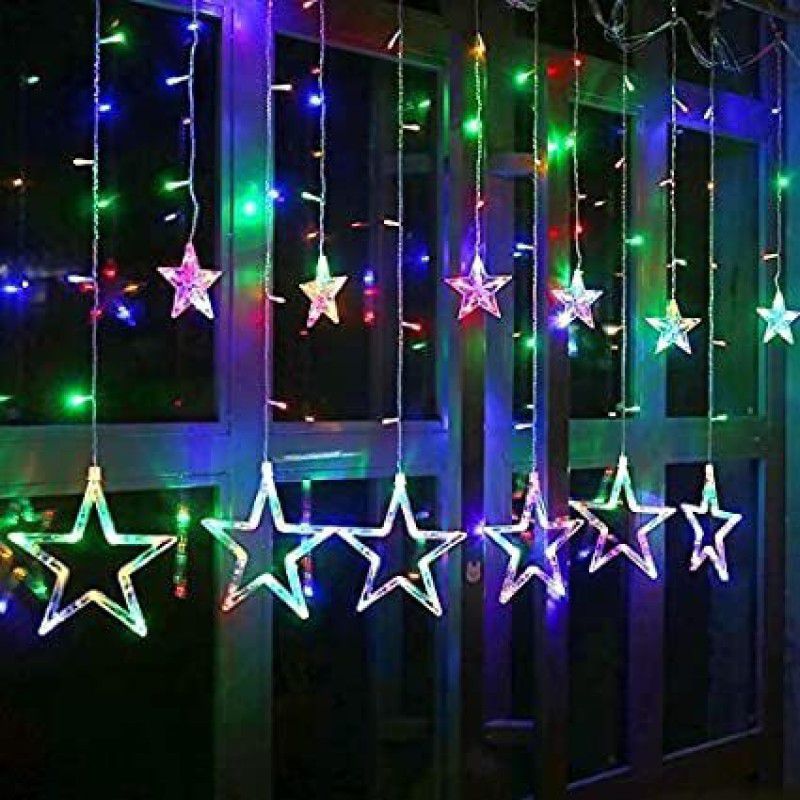 on display 6 STAR MULTICOLOR LIGHTS Chain Plastic Light Hanging Chain Rod
