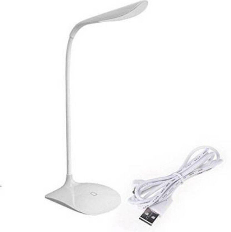 Tradhi Rechargeable LED Touch On/Off Switch Desk Lamp Children Eye Protection Student Study Reading Dimmer Rechargeable Led Table Lamps USB Charging Touch Dimmer Study Lamp  (31 cm, White)