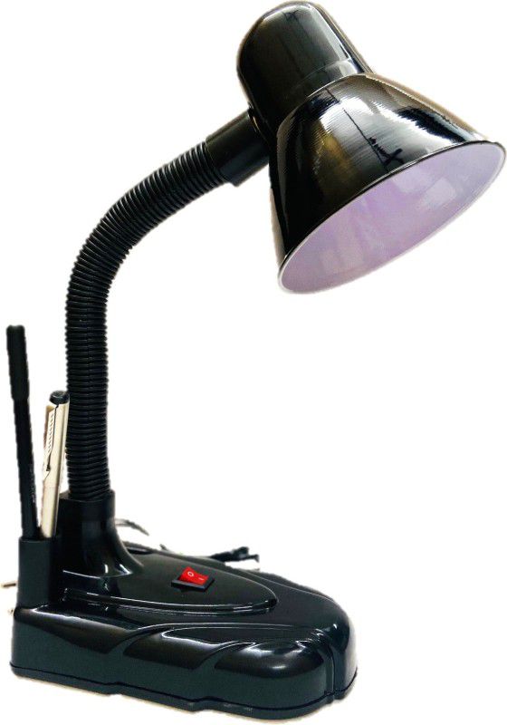 AVIGNA Black 325 With Bulb Flexible Neck Table Lamp Study Lamp  (30 cm, Black)