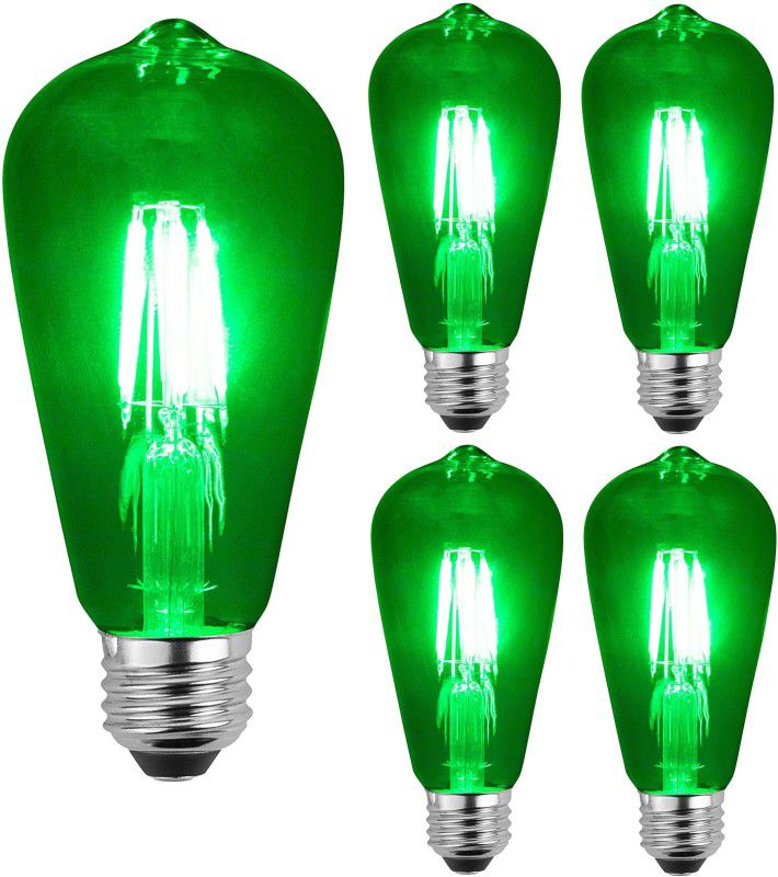 4 W Decorative E26, E27 LED Bulb  (Green, Pack of 5)