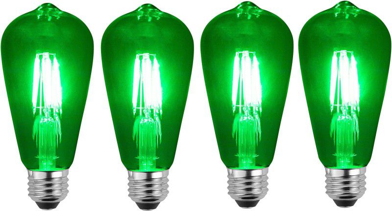 4 W Decorative E26, E27 LED Bulb  (Green, Pack of 4)