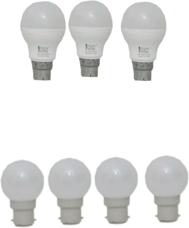 5 W, 0.5 W Round B22 LED Bulb  (White, Pack of 7)