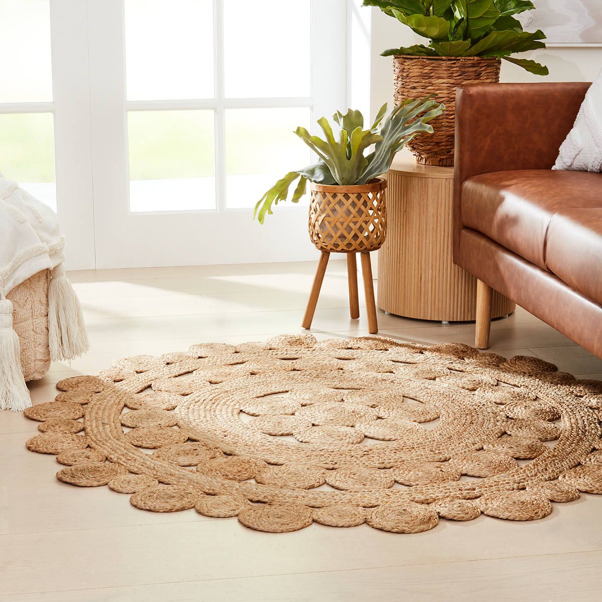 Round Cut Out Jute Rug