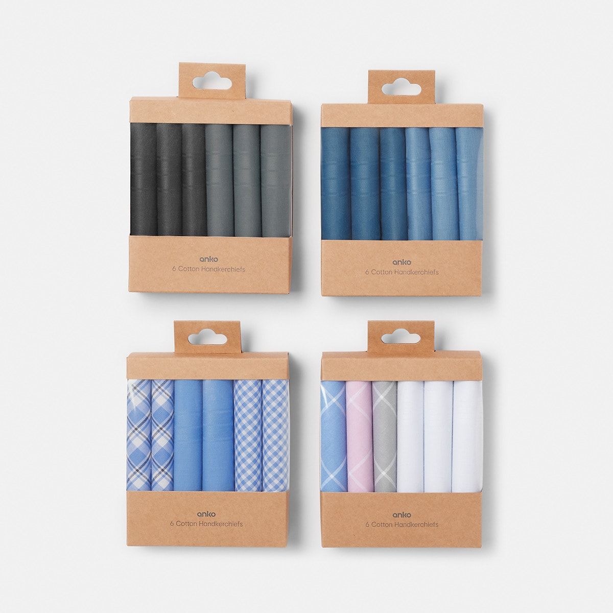 6 Pack Handkerchiefs Gift Set - Assorted