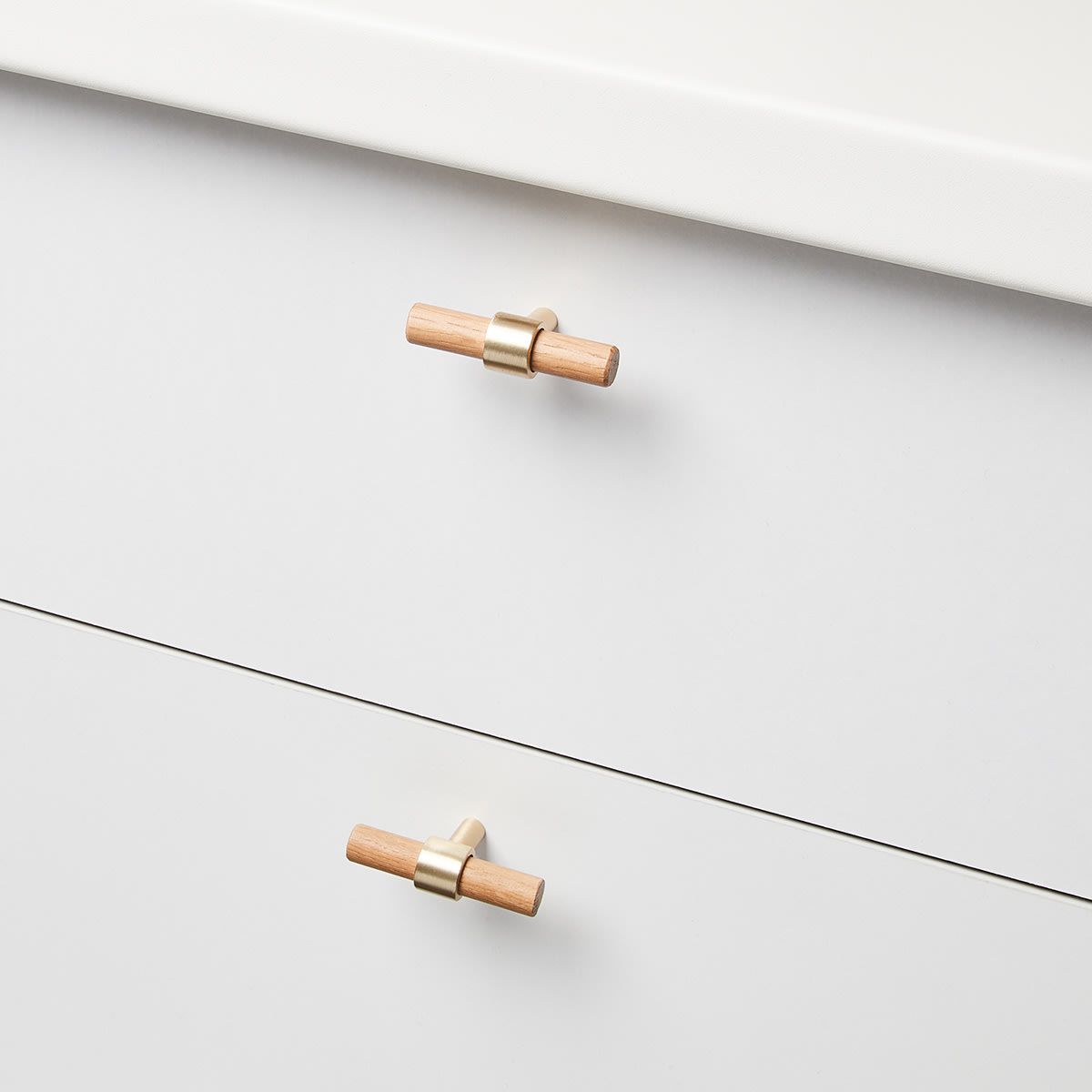 2 Pack Oak and Gold Look Handles