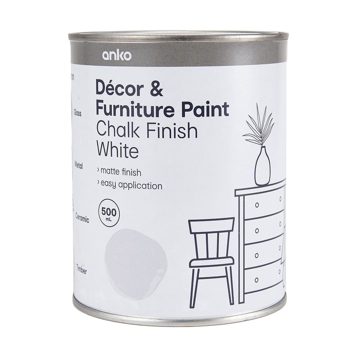 Decor & Furniture Paint - Chalk Finish White