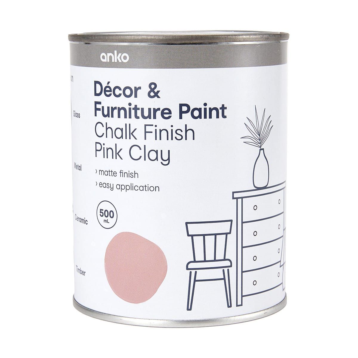Decor & Furniture Paint - Chalk Finish Pink Clay