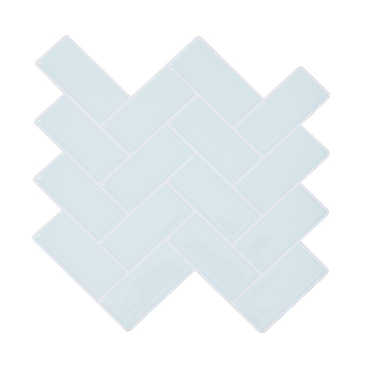 5 Pack Self Adhesive 3D Tiles - Aqua Herringbone
