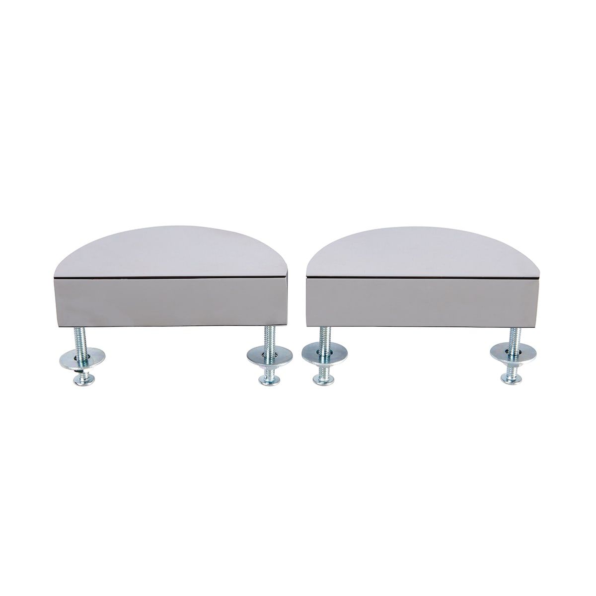 2 Pack Large Half Moon Handle - Silver Look