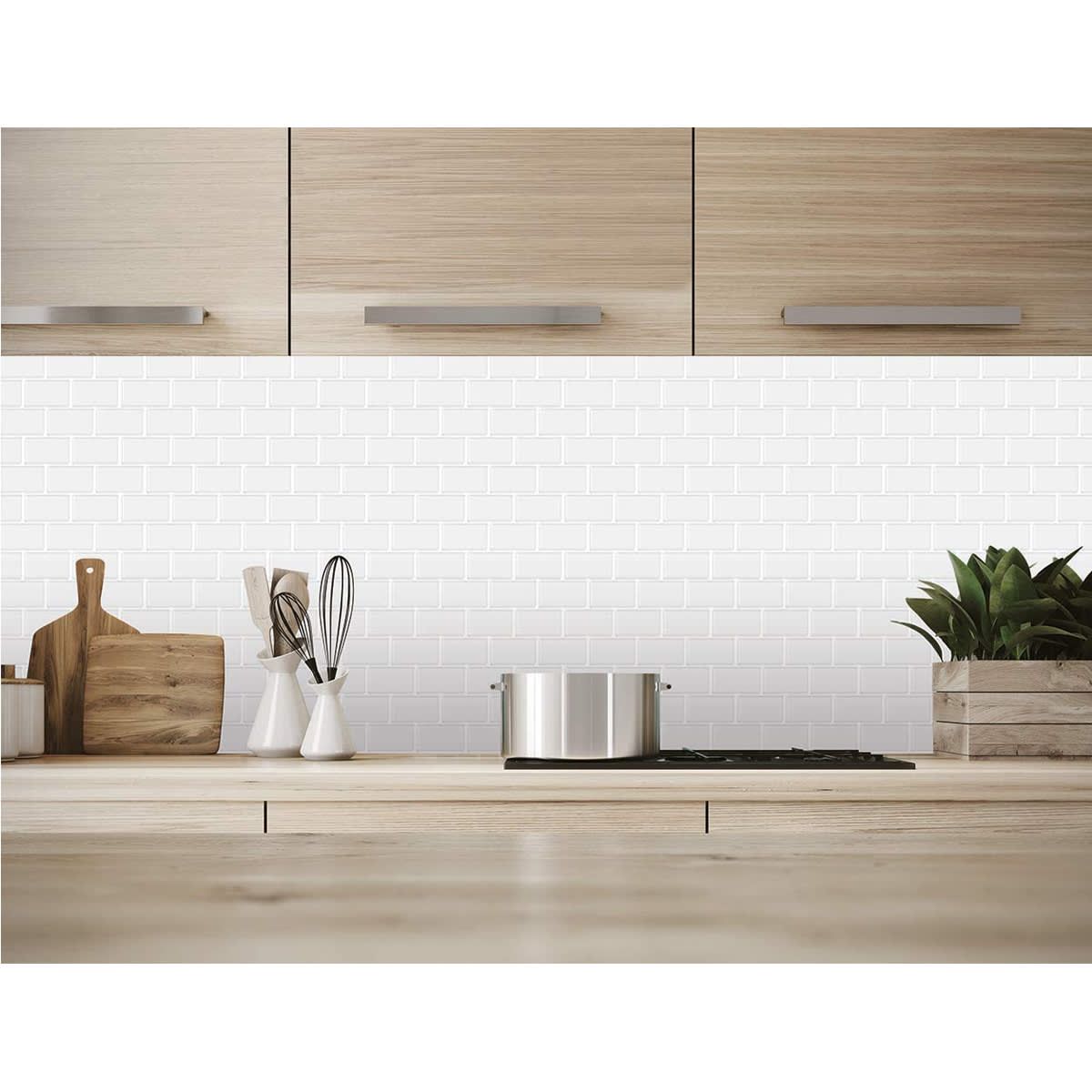 5 Pack Self Adhesive 3D Tiles - Subway White