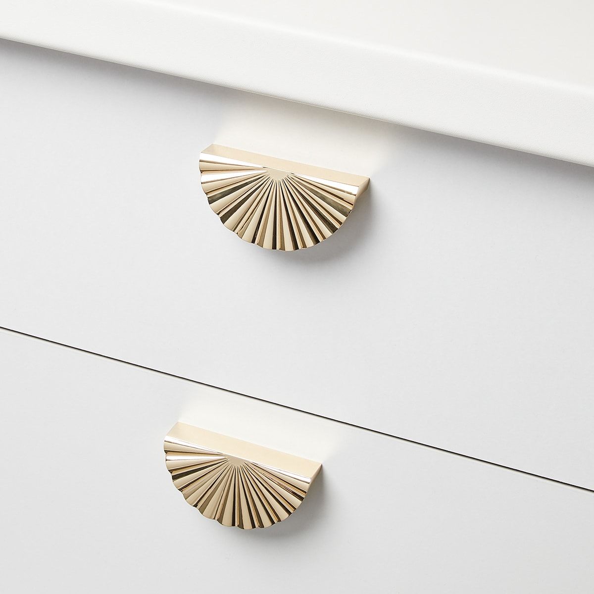 2 Pack Embossed Half Moon Handles - Gold Look