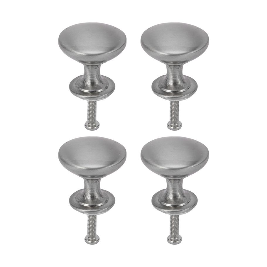 4 Pack Round Handles - Silver Look