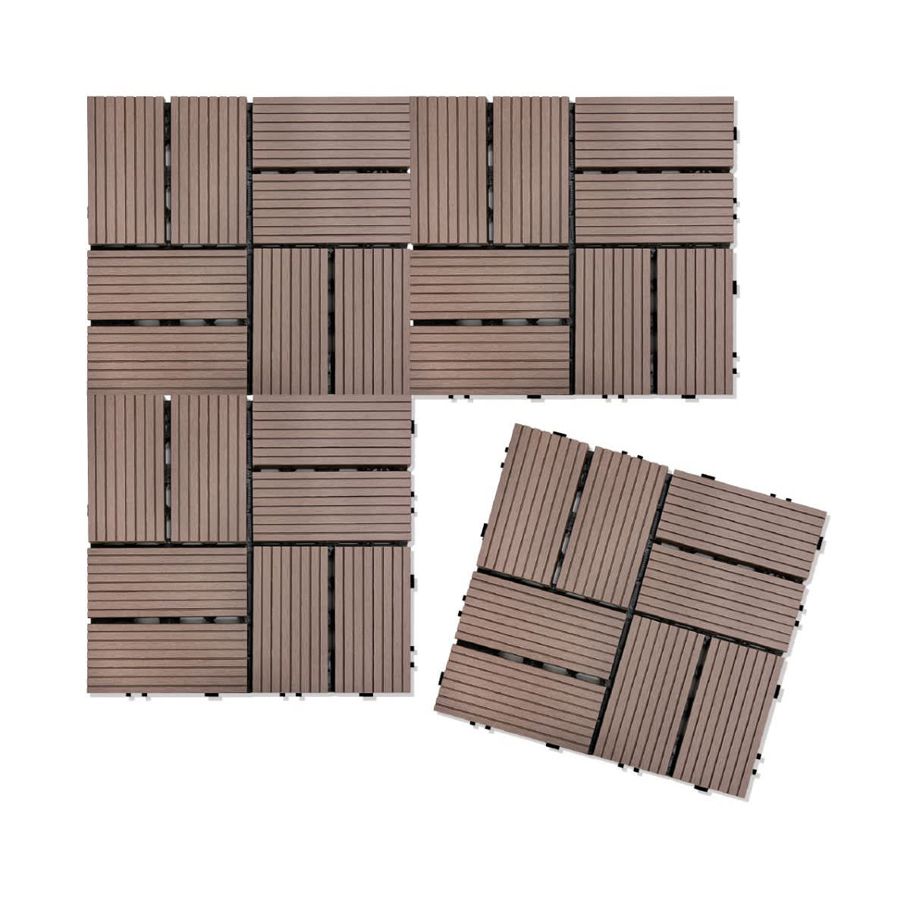 4 Pack Brown Decking Tiles