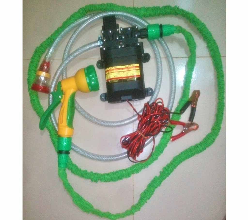 Car Washer Pump High Speed, DC-12V, 100W, Magic Pipe-25 Feet Full Setup for Car Washing, Garden, Irrigation & Medicine Spray,