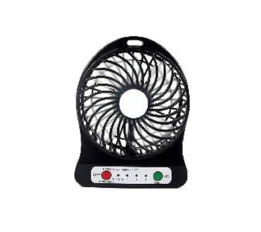 Portable Mini USB Rechargeable Fan with Power Bank - Black