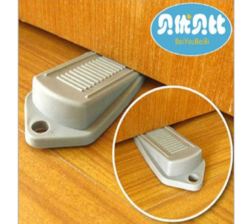 2Pcs Door Wedge Shaped Plastic Door Stops Non-Slip Black Door Buffers for Office Home Baby Safe Floor Door Stopper