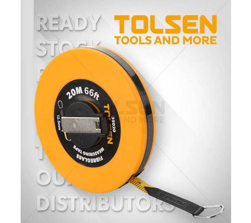 Tolsen 20M 66FT Fiberglass Measuring Tape