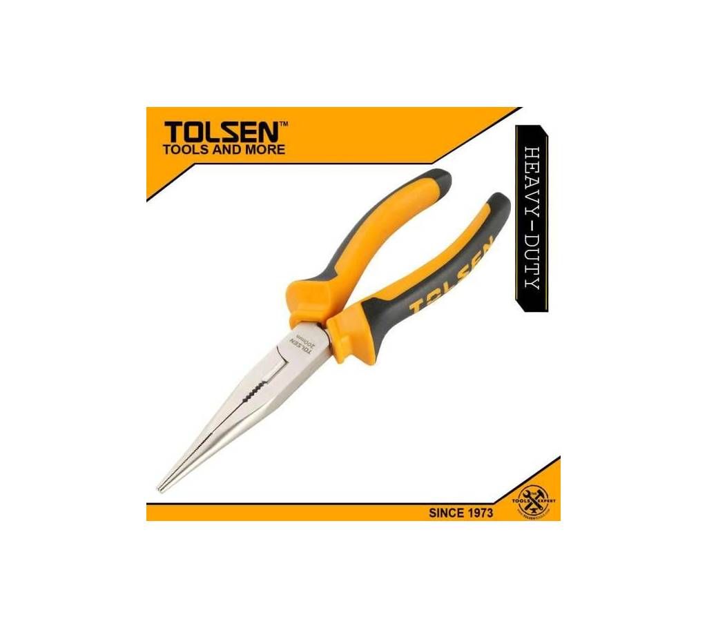 TOLSEN Long Nose Pliers 8" (200mm) TPR Handle 10007