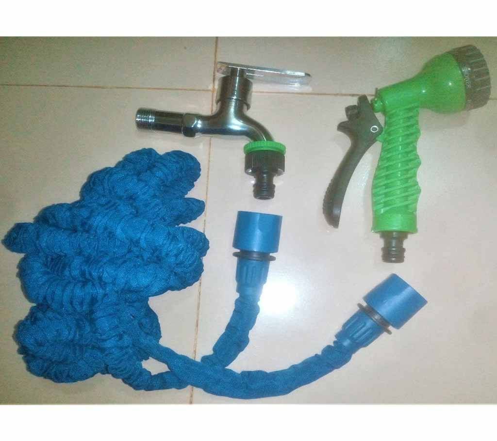 Magic Hose Pipe-30 Feet, Water Tap, Connectors & Water Gun for Car/Bike Wash, Garden, Irrigation