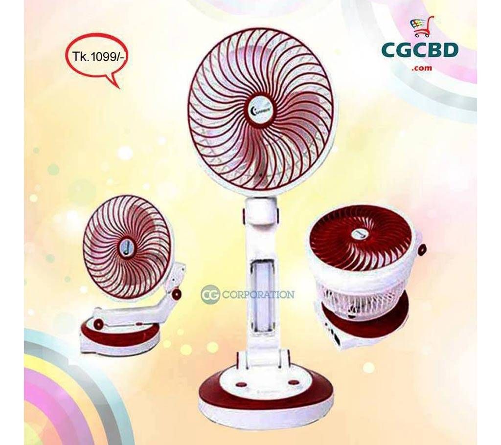 Rechargeable table fan and light 