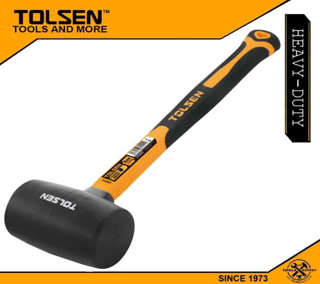 TOLSEN Rubber Mallet (450g / 16OZ) Fiberglass Handle 25035