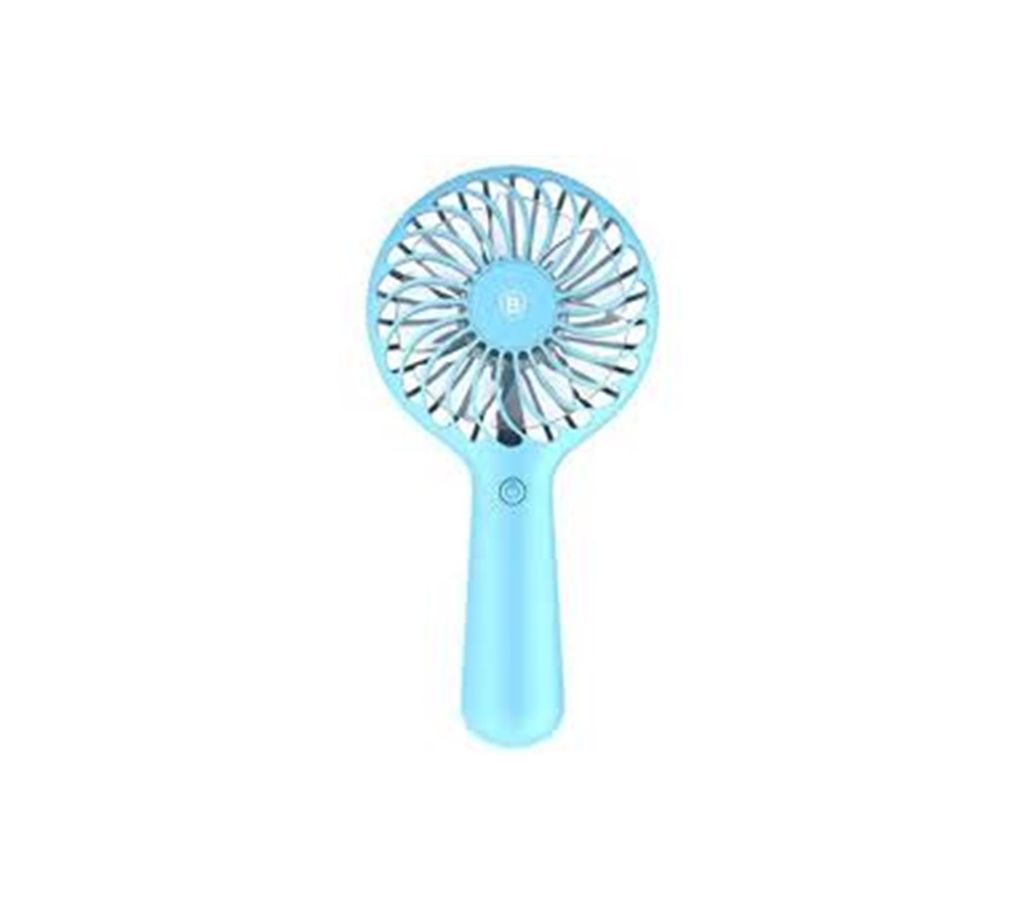 BASEUS Portable 3-Speed Fan USB Handheld Rechargeable Cooling Fan - Baby Blue