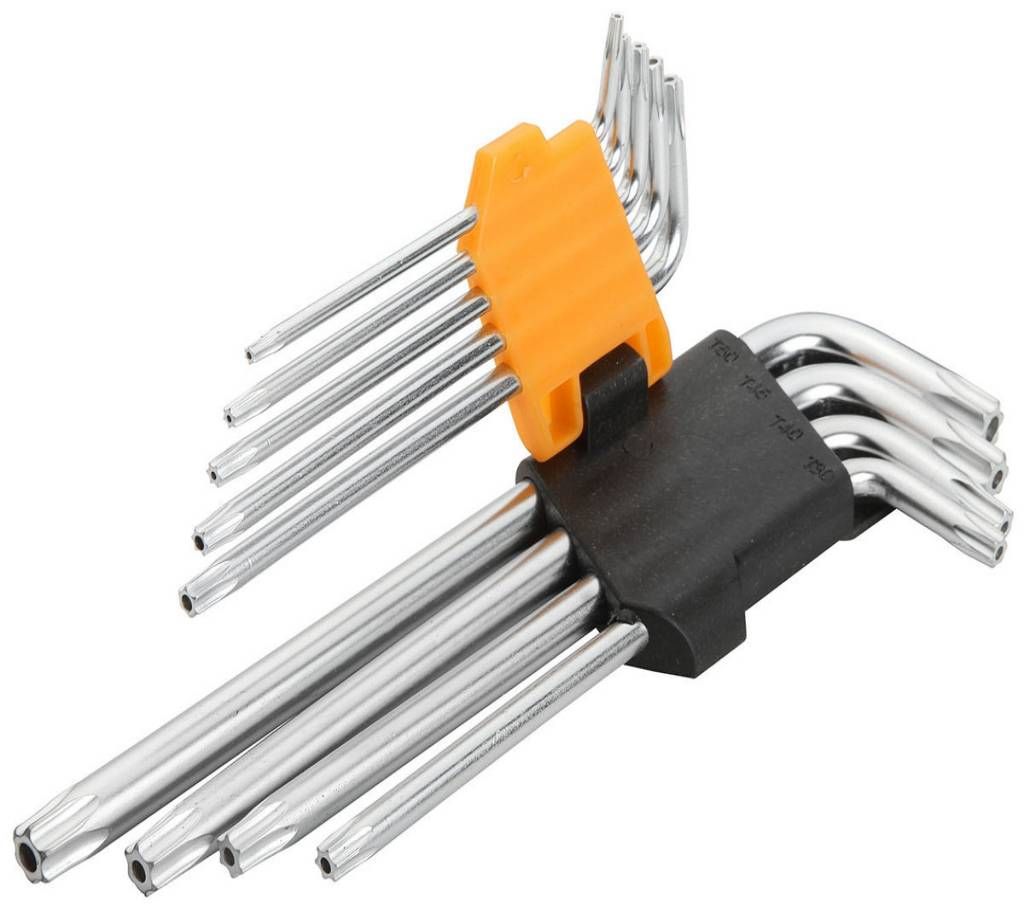 Tolsen 9PCS Torx Long Arm Allen Hex Key Set / 20056