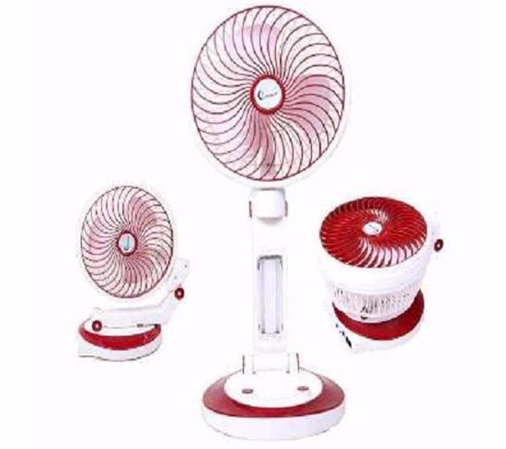 Portable Mini Fan With Light - White And Merun