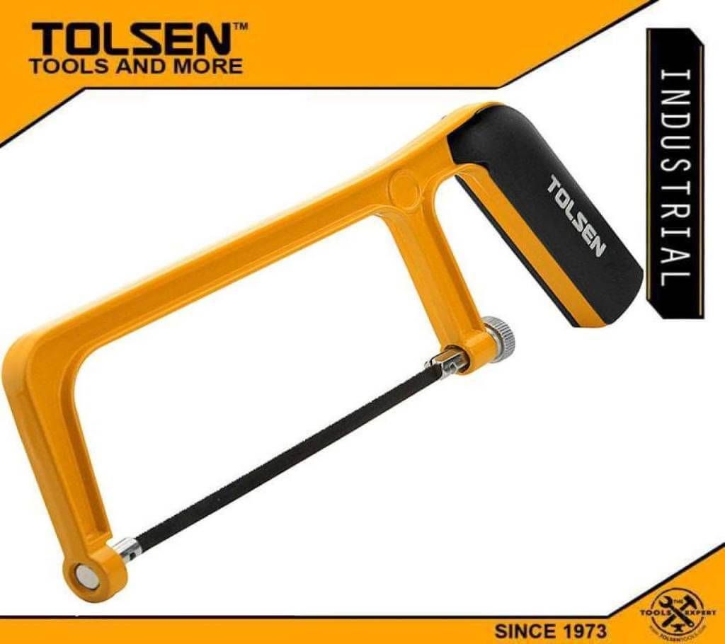 TOLSEN Mini Hacksaw Frame w/ 1pc Free Blade (150mm, 6") TPR Handle 30051