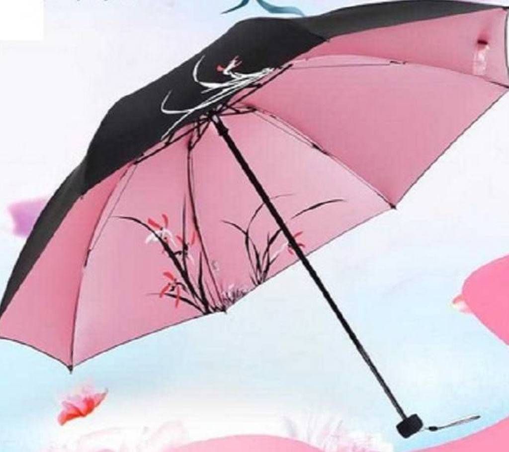 Two Tone Paradise umbrella- Rain and Sun Dual Protection Umbrella -Three Folding Design
