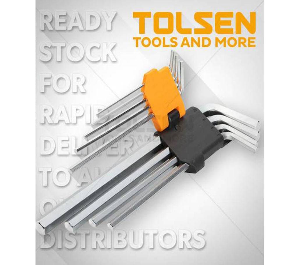 Tolsen 9PCS Extra-Long Arm Hex Key Set Allen Wrench / 20049