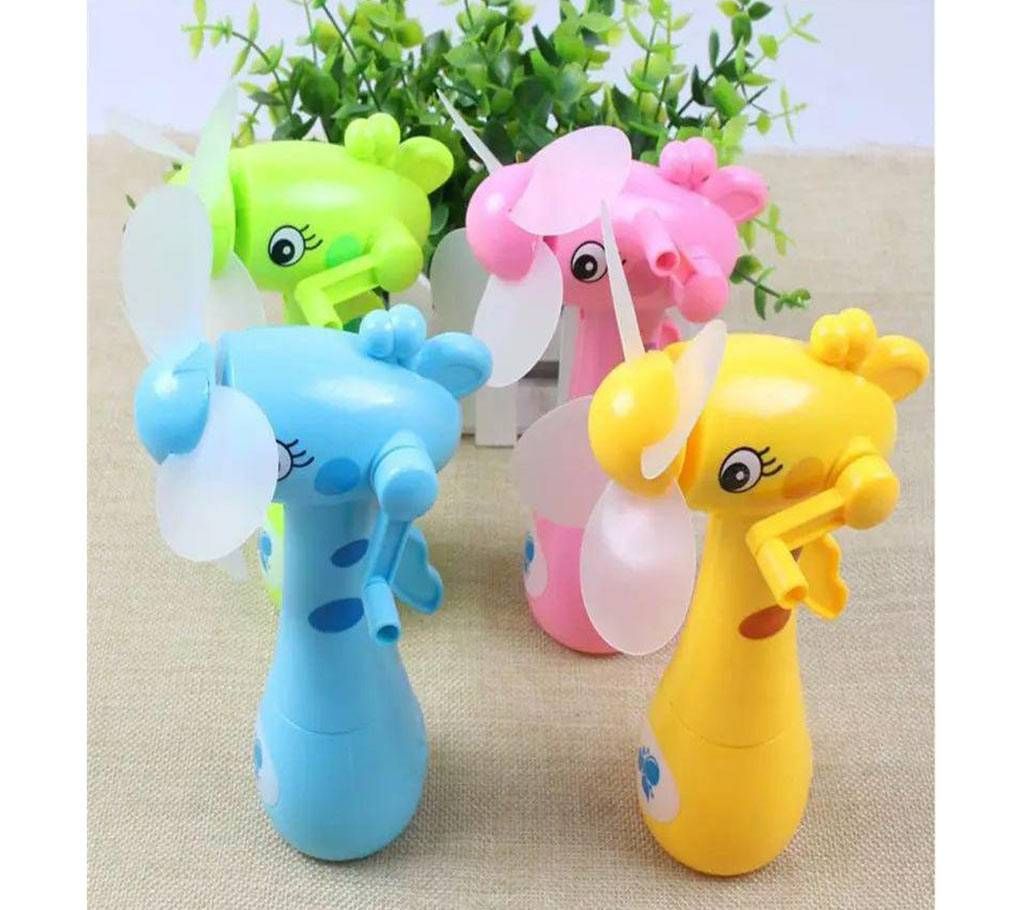 Hand fan with water and smell system for kidds