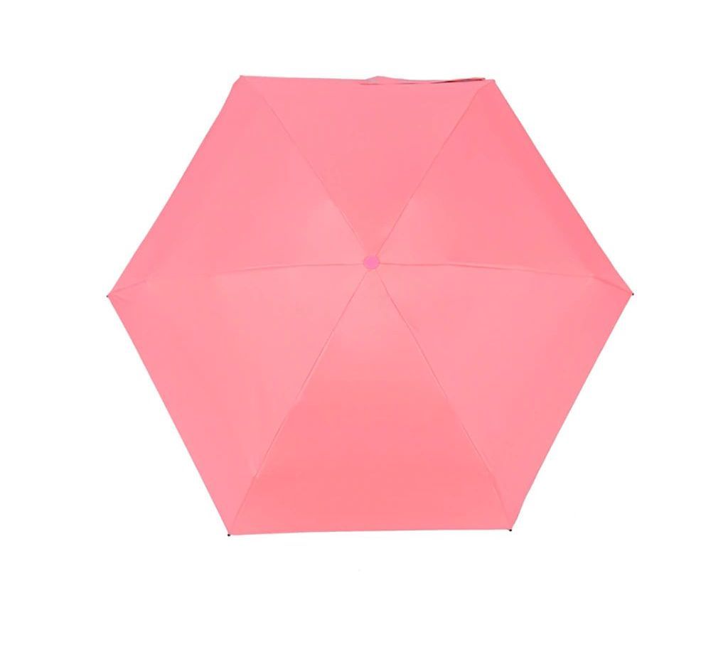 Mini Pocket Capsule Umbrella Waterproof UV Rain Umbrella-Pink
