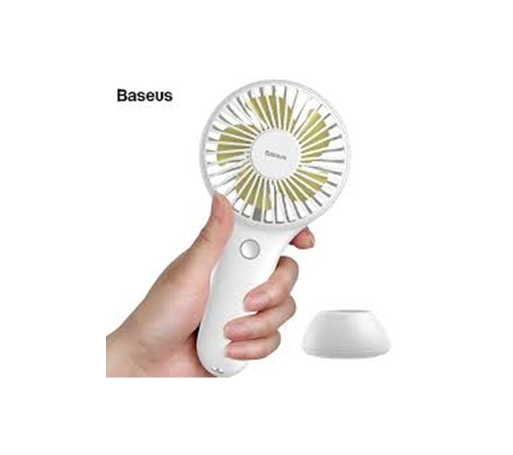 BASEUS Portable 3-Speed Fan USB Handheld Rechargeable Cooling Fan -White