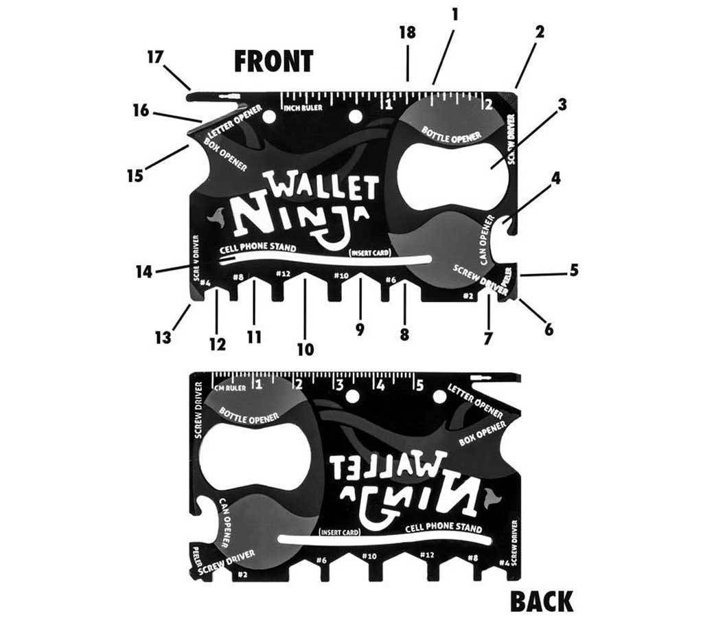 18 in 1 Wallet Ninja Multi Tool