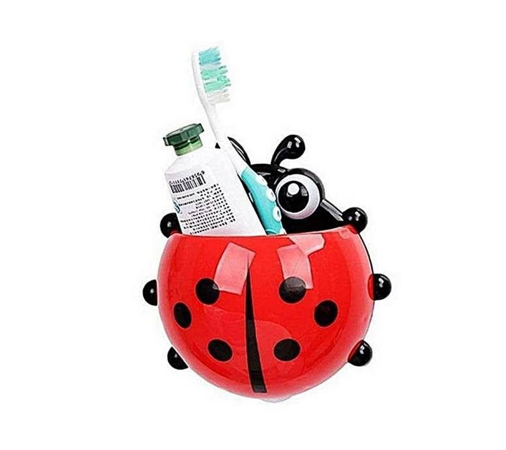 Lady Bug Plastic Toothbrush Holder - Red and Black