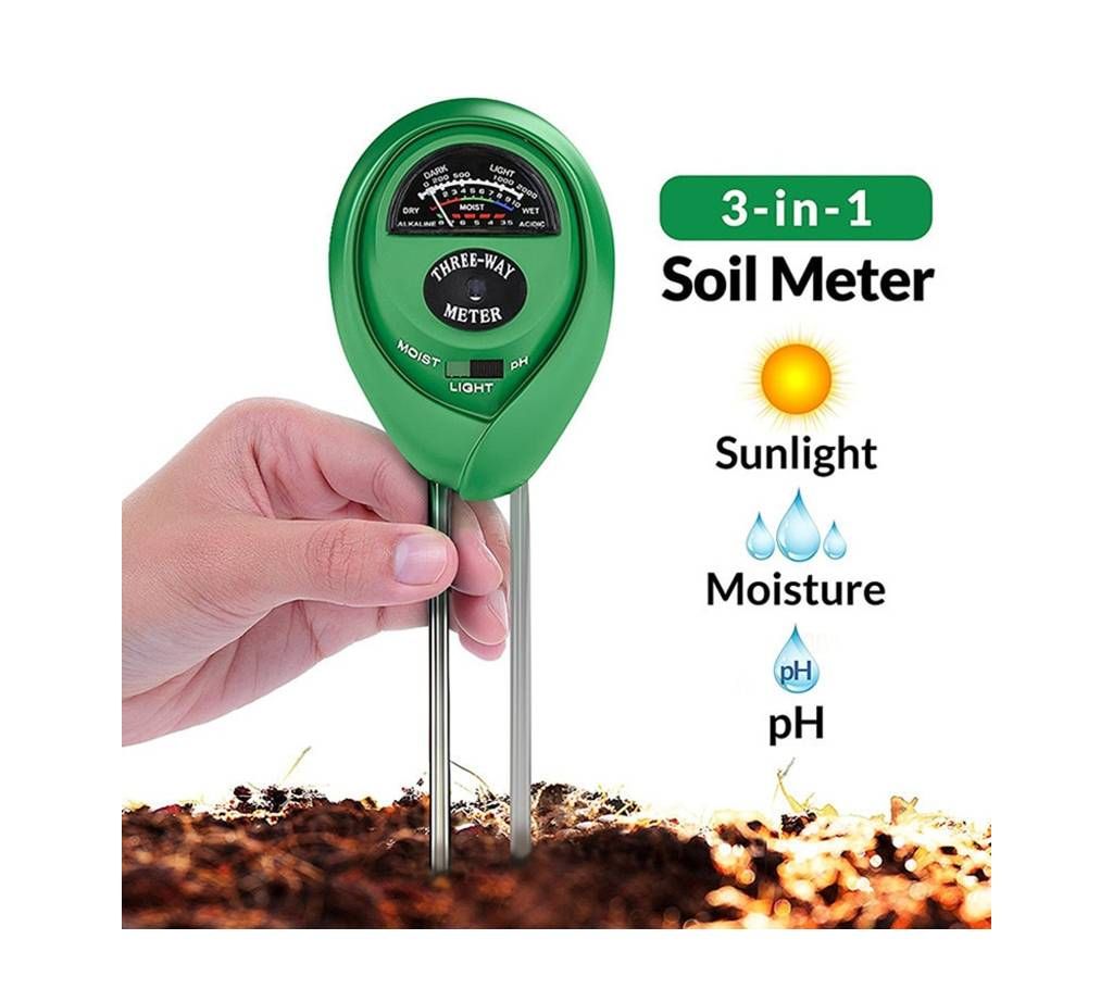 3 in1 PH Tester Soil Water Moisture Light Test Meter