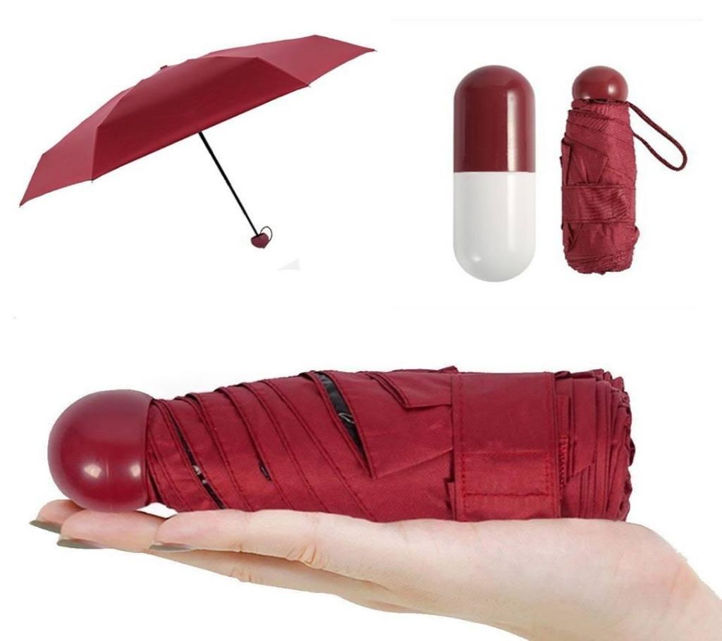 Mini Folding Umbrella - Maroon