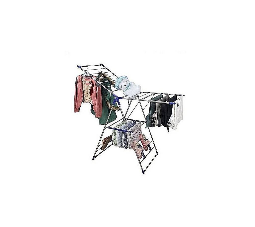 Folding Stainless Steel Clothes Drying Racks - White and Blue