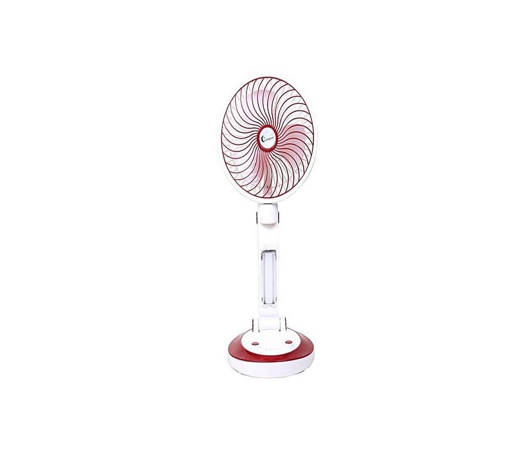Portable Mini Fan With Light - White and Maroon