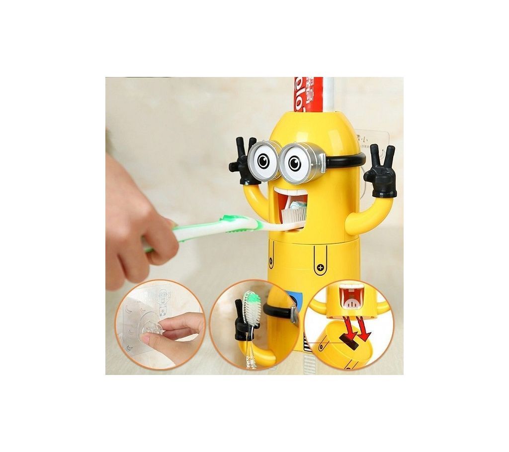 Tooth Paste Dispenser and Tooth Brush Holder-
