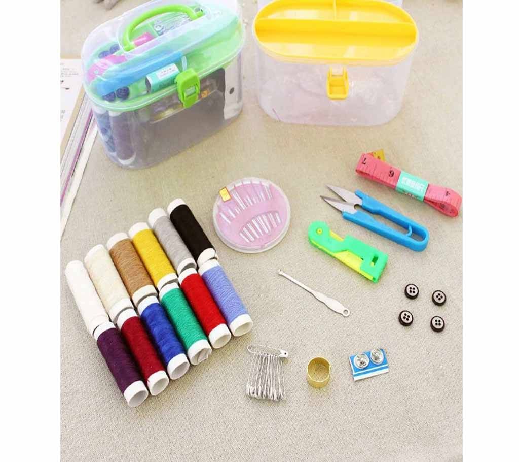 Portable Household Travelling Mini Sewing Kits in Plastic Box