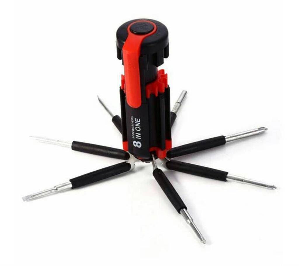 Multi purpose screw driver set with torch 
